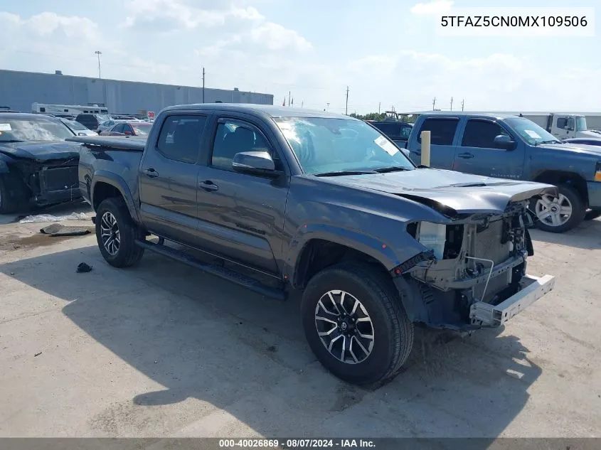 2021 Toyota Tacoma Trd Sport VIN: 5TFAZ5CN0MX109506 Lot: 40026869