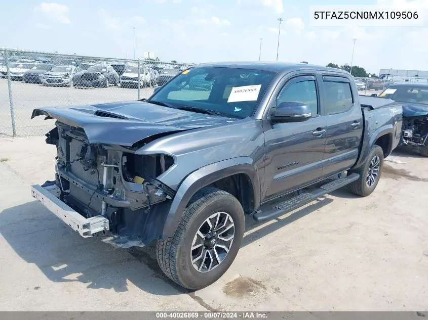 2021 Toyota Tacoma Trd Sport VIN: 5TFAZ5CN0MX109506 Lot: 40026869