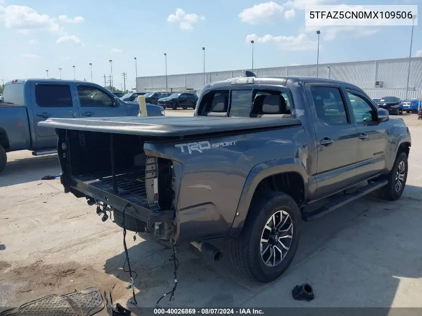 2021 Toyota Tacoma Trd Sport VIN: 5TFAZ5CN0MX109506 Lot: 40026869