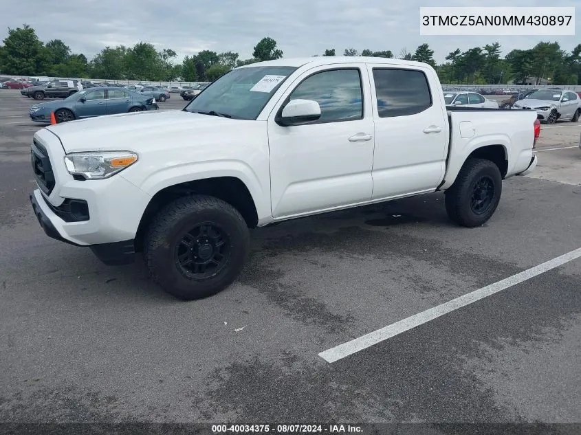 2021 Toyota Tacoma Sr V6 VIN: 3TMCZ5AN0MM430897 Lot: 40034375