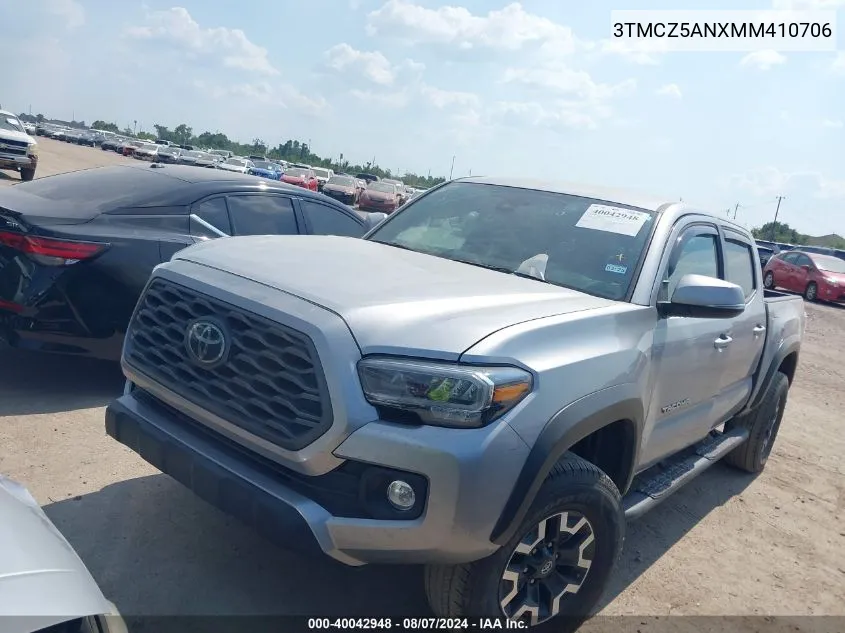 2021 Toyota Tacoma Trd Off-Road VIN: 3TMCZ5ANXMM410706 Lot: 40042948