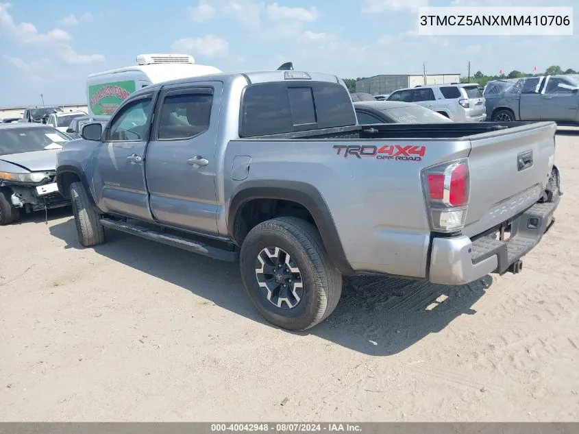 2021 Toyota Tacoma Trd Off-Road VIN: 3TMCZ5ANXMM410706 Lot: 40042948