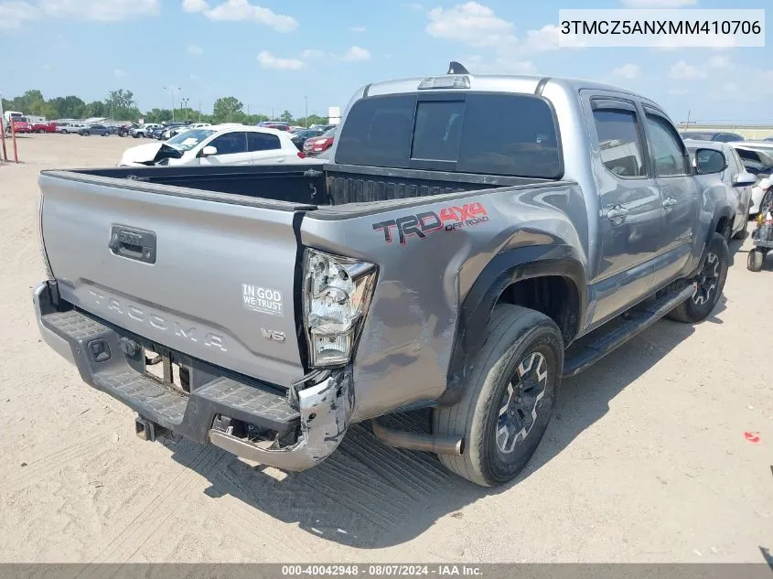 2021 Toyota Tacoma Trd Off-Road VIN: 3TMCZ5ANXMM410706 Lot: 40042948