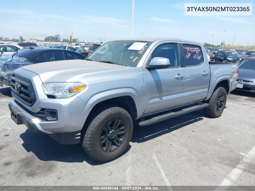 2021 Toyota Tacoma Sr VIN: 3TYAX5GN2MT023365 Lot: 40048144