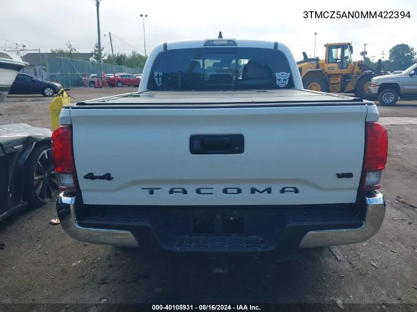 2021 Toyota Tacoma Sr5 V6 VIN: 3TMCZ5AN0MM422394 Lot: 40105931