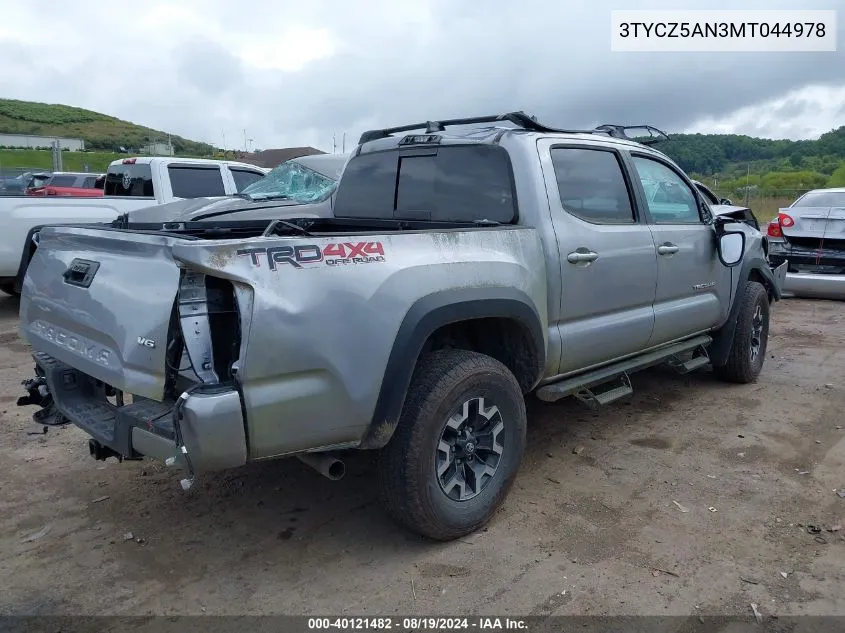 2021 Toyota Tacoma Trd Off-Road VIN: 3TYCZ5AN3MT044978 Lot: 40121482