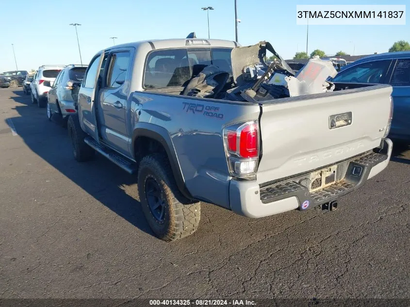 2021 Toyota Tacoma Trd Off-Road VIN: 3TMAZ5CNXMM141837 Lot: 40134325