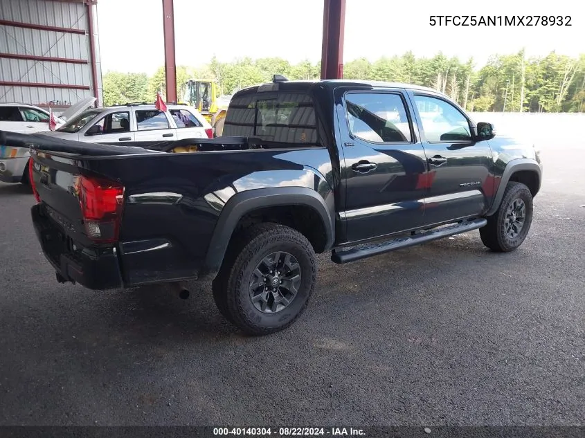 5TFCZ5AN1MX278932 2021 Toyota Tacoma Sr5 V6