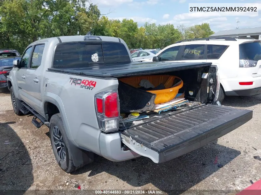 2021 Toyota Tacoma Trd Sport VIN: 3TMCZ5AN2MM392492 Lot: 40144583