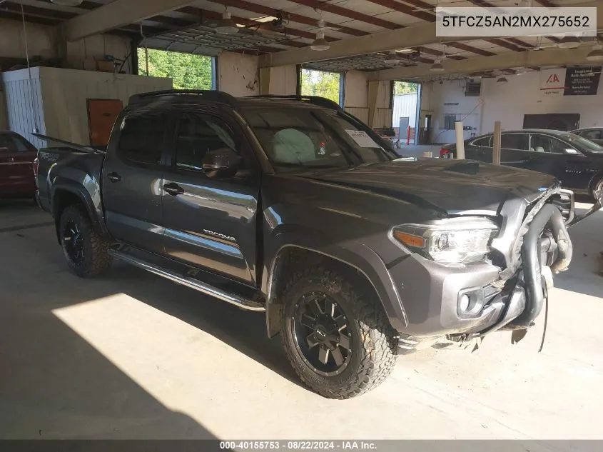 2021 Toyota Tacoma Trd Sport VIN: 5TFCZ5AN2MX275652 Lot: 40155753