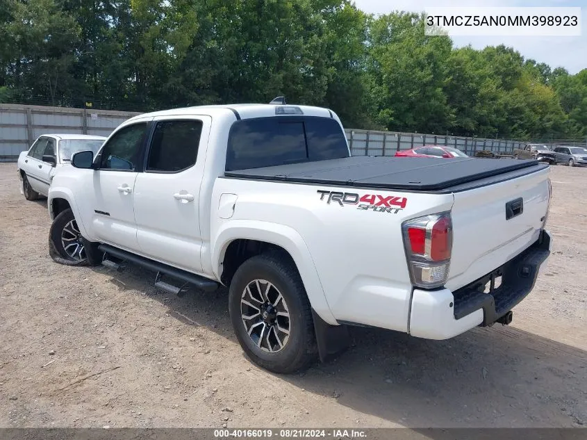 2021 Toyota Tacoma Trd Sport VIN: 3TMCZ5AN0MM398923 Lot: 40166019