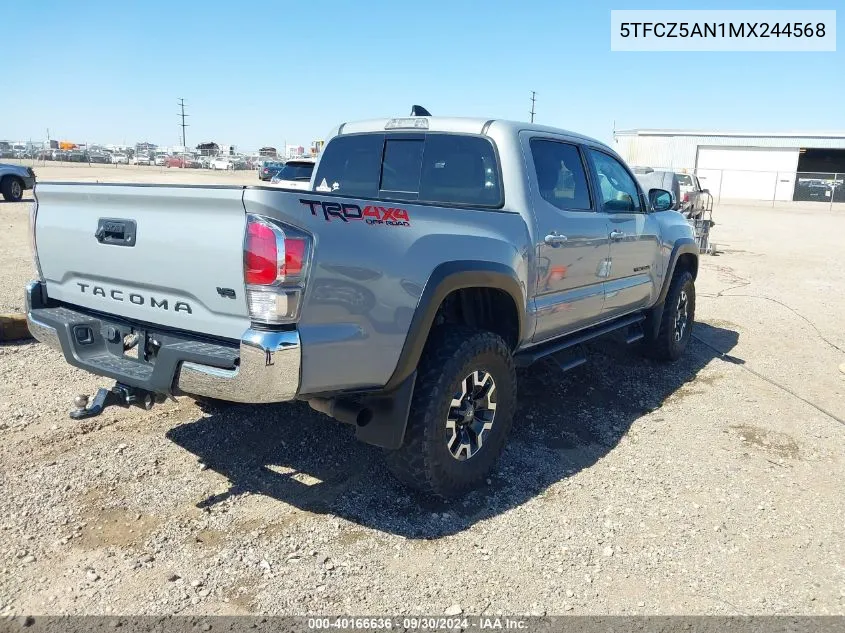 2021 Toyota Tacoma Trd Off-Road VIN: 5TFCZ5AN1MX244568 Lot: 40166636