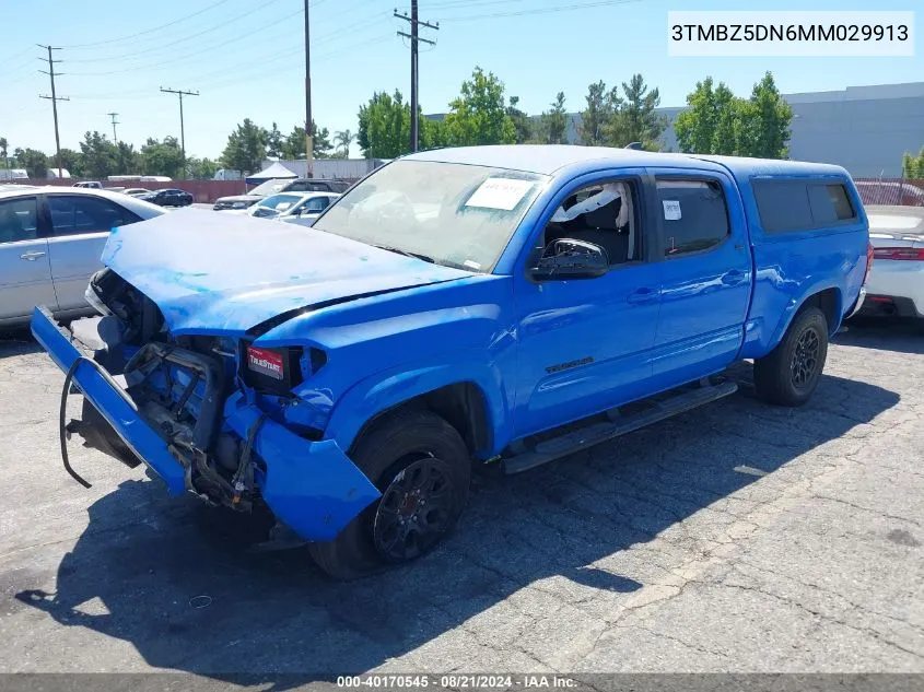 2021 Toyota Tacoma Sr5 V6 VIN: 3TMBZ5DN6MM029913 Lot: 40170545