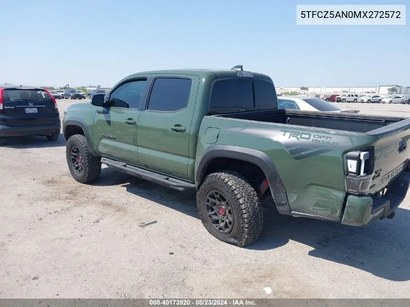 2021 Toyota Tacoma Trd Off-Road VIN: 5TFCZ5AN0MX272572 Lot: 40173920