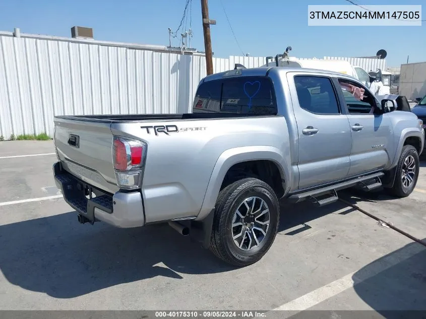 2021 Toyota Tacoma Double Cab/Sr5/Trd Sport/Trd Off Road VIN: 3TMAZ5CN4MM147505 Lot: 40175310