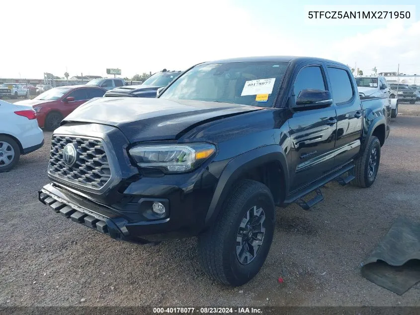 2021 Toyota Tacoma Trd Off-Road VIN: 5TFCZ5AN1MX271950 Lot: 40178077