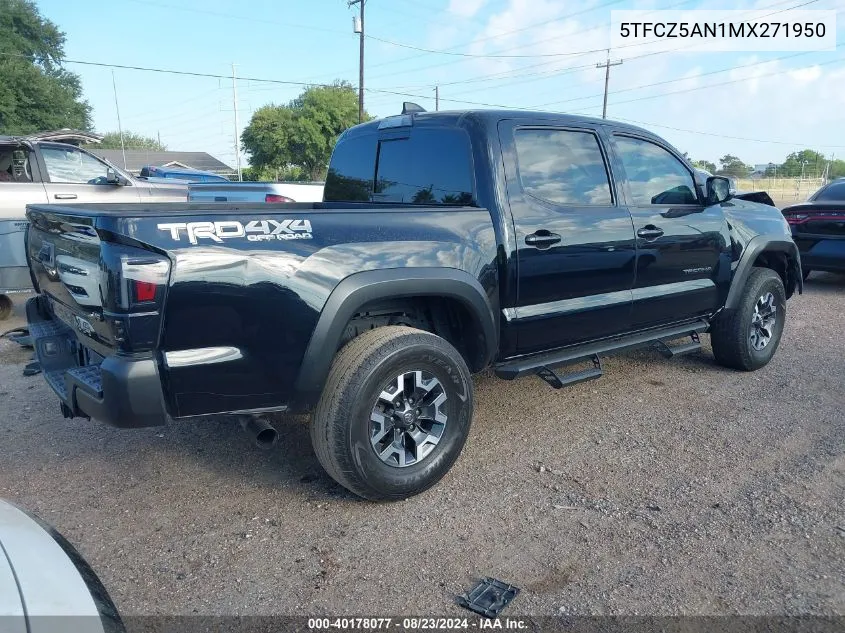 2021 Toyota Tacoma Trd Off-Road VIN: 5TFCZ5AN1MX271950 Lot: 40178077