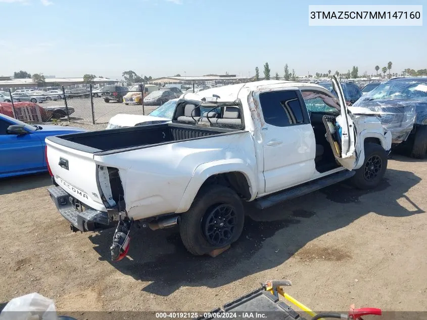 2021 Toyota Tacoma Sr5 V6 VIN: 3TMAZ5CN7MM147160 Lot: 40192125