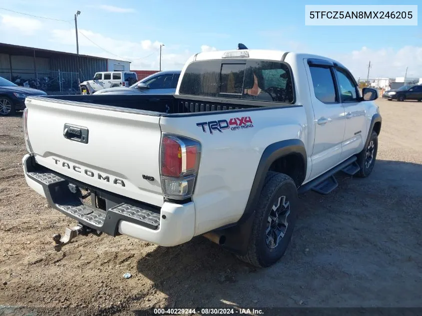 2021 Toyota Tacoma Trd Off-Road VIN: 5TFCZ5AN8MX246205 Lot: 40229244