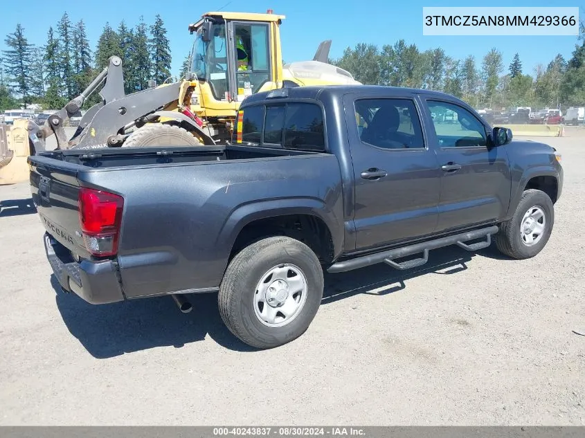 3TMCZ5AN8MM429366 2021 Toyota Tacoma Sr V6