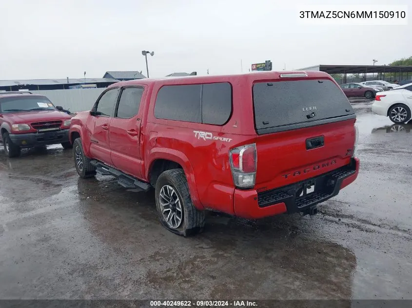 2021 Toyota Tacoma Trd Sport VIN: 3TMAZ5CN6MM150910 Lot: 40249622