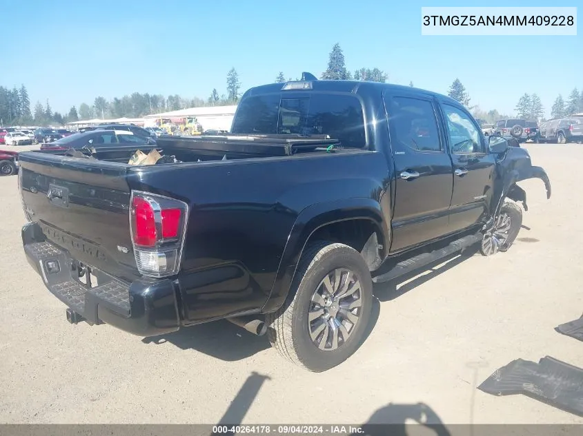 2021 Toyota Tacoma Limited VIN: 3TMGZ5AN4MM409228 Lot: 40264178