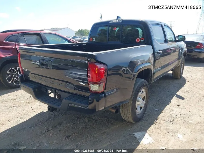 3TMCZ5AN7MM418665 2021 Toyota Tacoma Double Cab/Sr/Sr5/Trd Spo