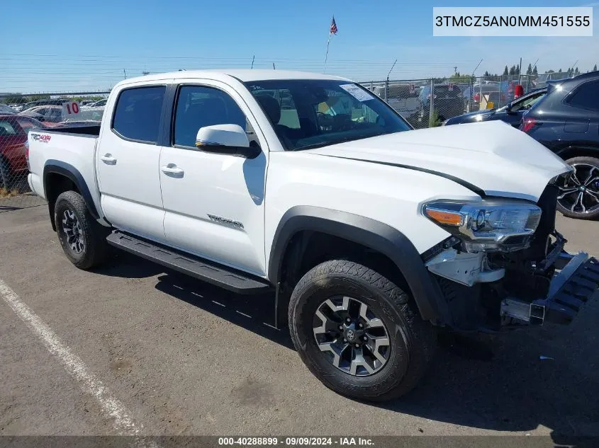 3TMCZ5AN0MM451555 2021 Toyota Tacoma Trd Off-Road