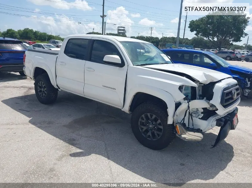 2021 Toyota Tacoma Sr5 VIN: 5TFAX5GN7MX193307 Lot: 40295396