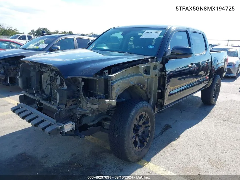 2021 Toyota Tacoma Sr VIN: 5TFAX5GN8MX194725 Lot: 40297095