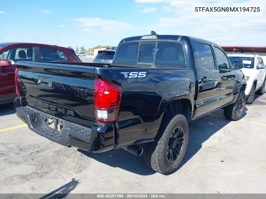 2021 Toyota Tacoma Sr VIN: 5TFAX5GN8MX194725 Lot: 40297095