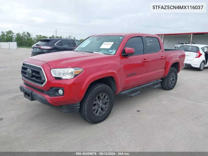 2021 Toyota Tacoma Double Cab/Sr5/Trd Sport/ VIN: 5TFAZ5CN4MX116037 Lot: 40309876