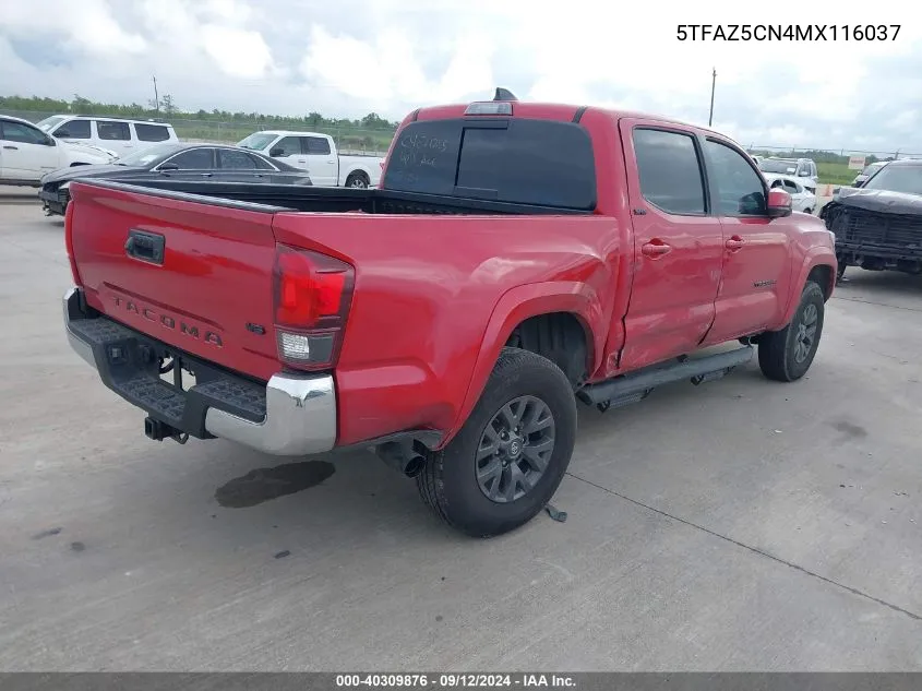 2021 Toyota Tacoma Double Cab/Sr5/Trd Sport/ VIN: 5TFAZ5CN4MX116037 Lot: 40309876