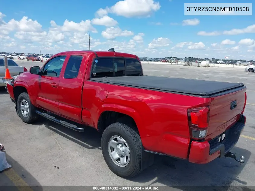 2021 Toyota Tacoma Sr V6 VIN: 3TYRZ5CN6MT010508 Lot: 40314332