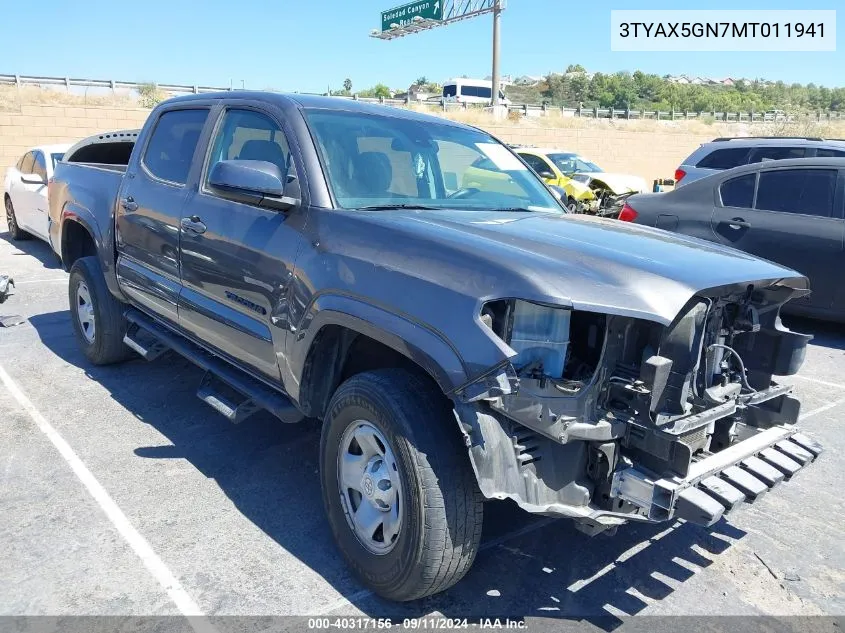 2021 Toyota Tacoma Double Cab/Sr/Sr5 VIN: 3TYAX5GN7MT011941 Lot: 40317156