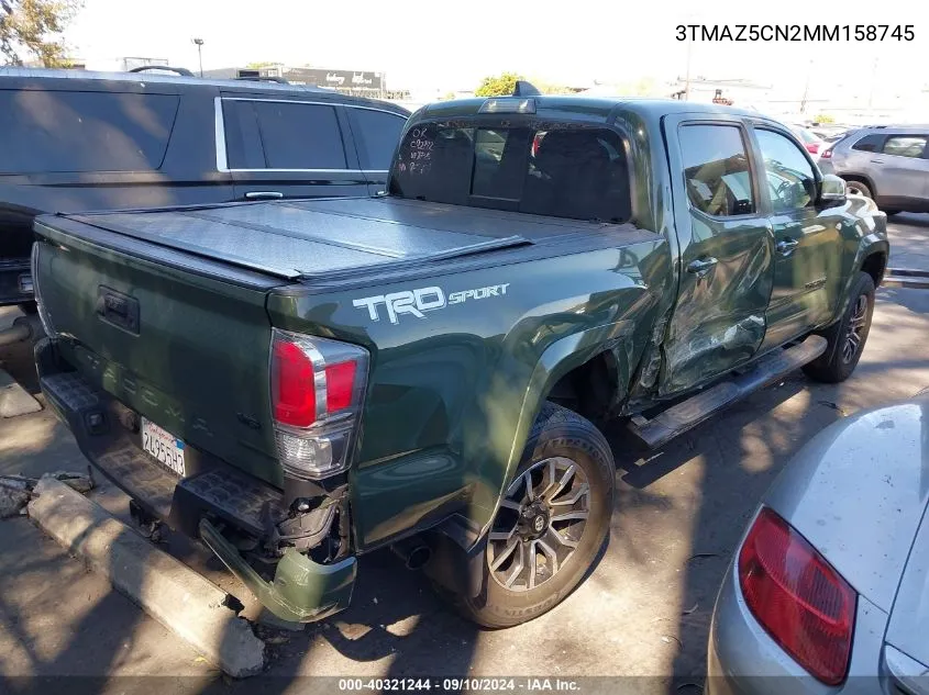 2021 Toyota Tacoma Trd Sport VIN: 3TMAZ5CN2MM158745 Lot: 40321244