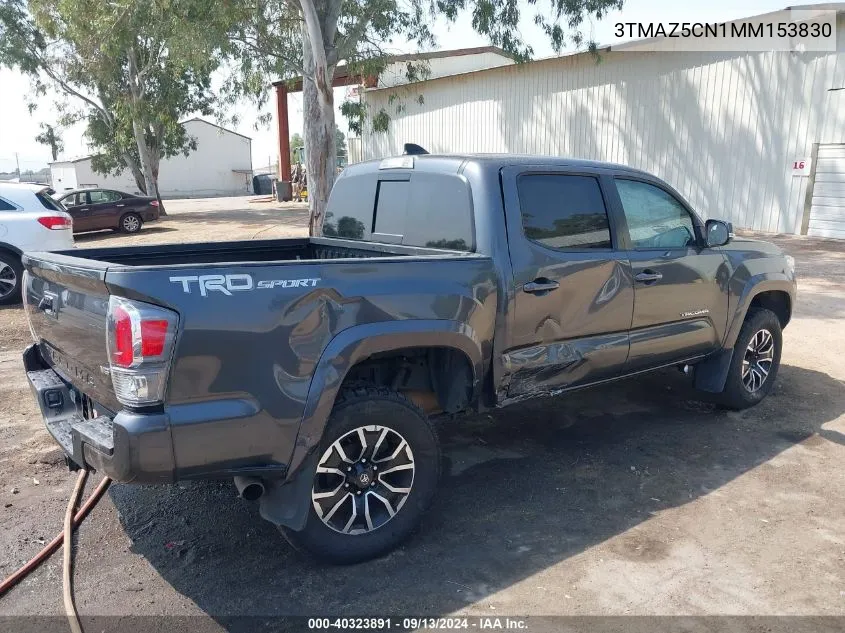 2021 Toyota Tacoma Double Cab/Sr5/Trd Sport/Trd Off Road VIN: 3TMAZ5CN1MM153830 Lot: 40323891