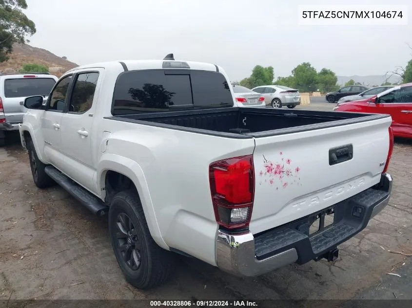 5TFAZ5CN7MX104674 2021 Toyota Tacoma Double Cab/Sr5/Trd Sport/Trd Off Road