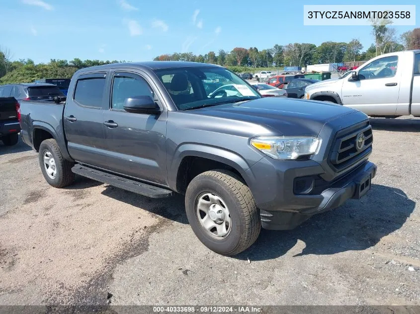 2021 Toyota Tacoma Double Cab/Sr/Sr5/Trd Spo VIN: 3TYCZ5AN8MT023558 Lot: 40333698