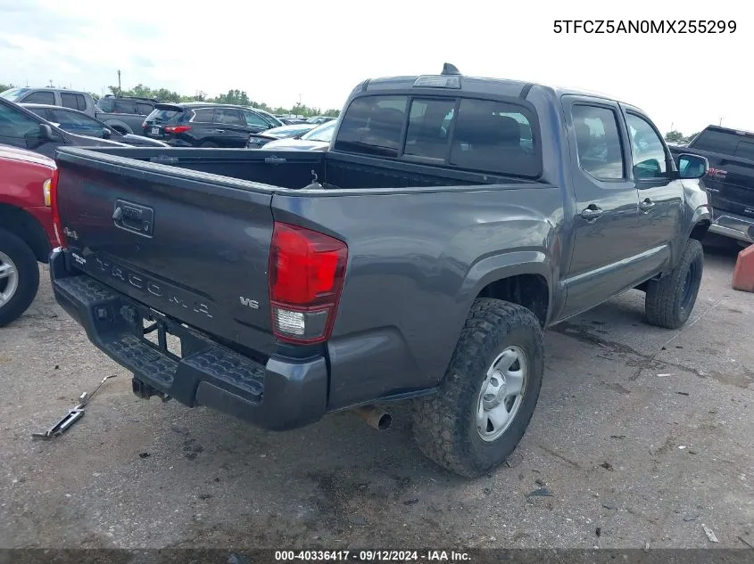 2021 Toyota Tacoma Sr V6 VIN: 5TFCZ5AN0MX255299 Lot: 40336417