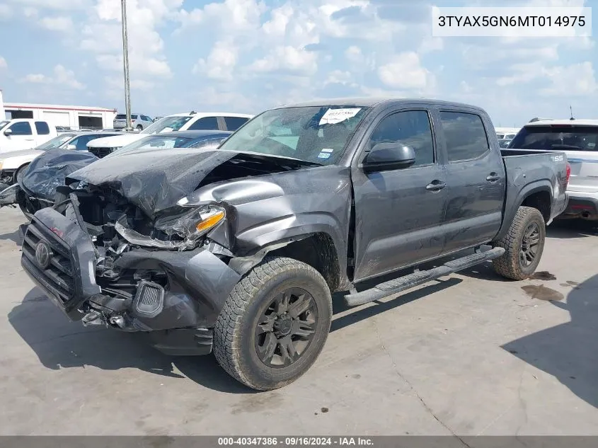 2021 Toyota Tacoma Sr VIN: 3TYAX5GN6MT014975 Lot: 40347386