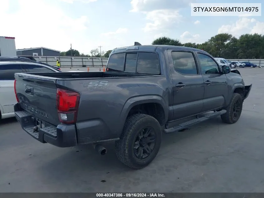 2021 Toyota Tacoma Sr VIN: 3TYAX5GN6MT014975 Lot: 40347386