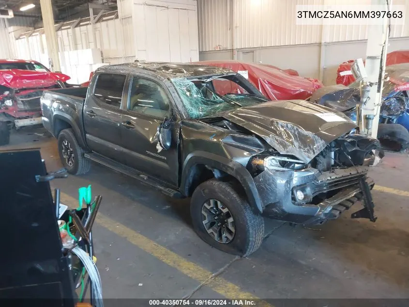 2021 Toyota Tacoma Double Cab/Sr/Sr5/Trd Spo VIN: 3TMCZ5AN6MM397663 Lot: 40350754