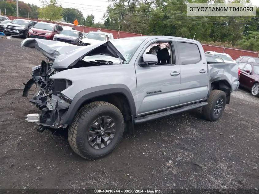 2021 Toyota Tacoma Sr5 V6 VIN: 3TYCZ5AN6MT046093 Lot: 40410744