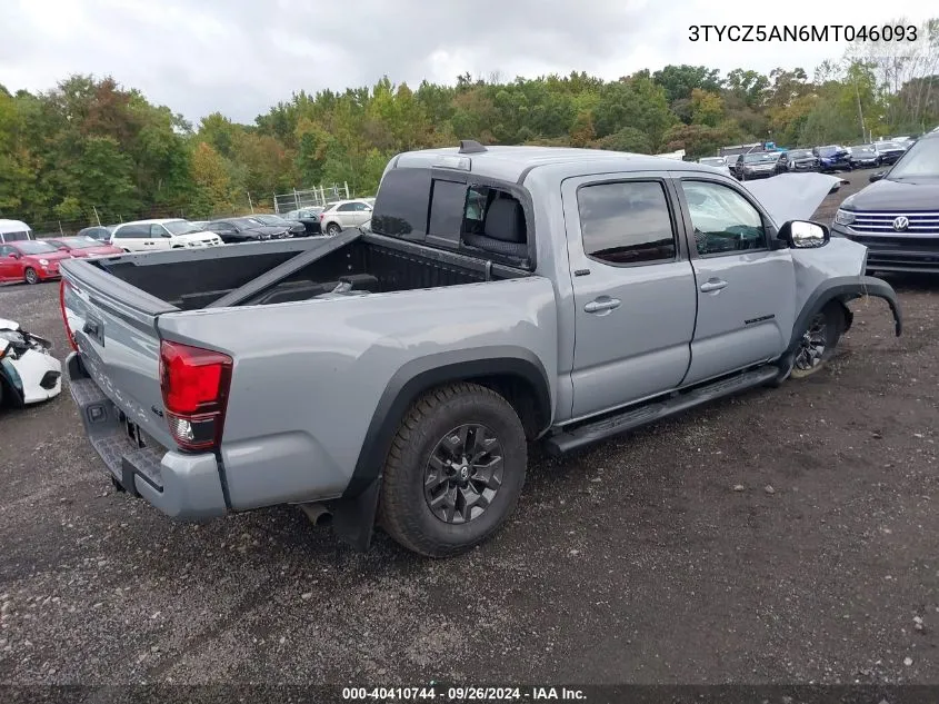 2021 Toyota Tacoma Sr5 V6 VIN: 3TYCZ5AN6MT046093 Lot: 40410744