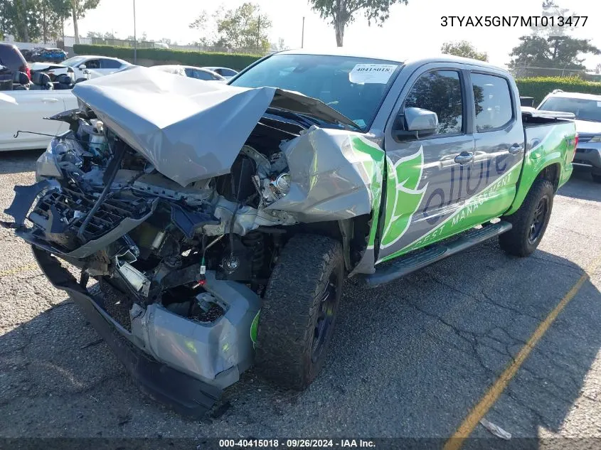 2021 Toyota Tacoma Sr5 VIN: 3TYAX5GN7MT013477 Lot: 40415018