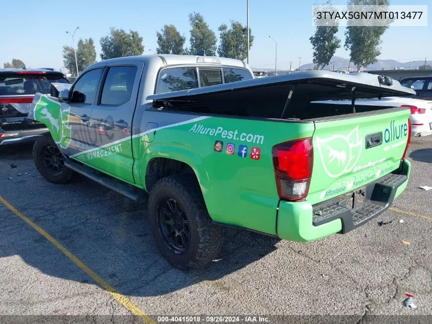 2021 Toyota Tacoma Sr5 VIN: 3TYAX5GN7MT013477 Lot: 40415018