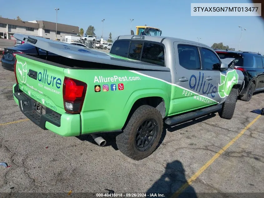 2021 Toyota Tacoma Sr5 VIN: 3TYAX5GN7MT013477 Lot: 40415018