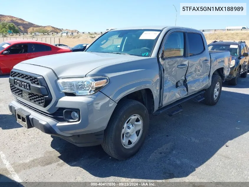 2021 Toyota Tacoma Sr5 VIN: 5TFAX5GN1MX188989 Lot: 40417030