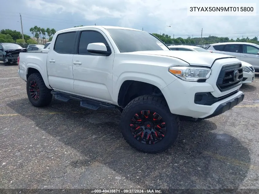 2021 Toyota Tacoma Sr VIN: 3TYAX5GN9MT015800 Lot: 40435871